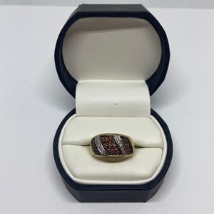 Solid 14kt Yellow Gold Diamond &Colored Stone Ring